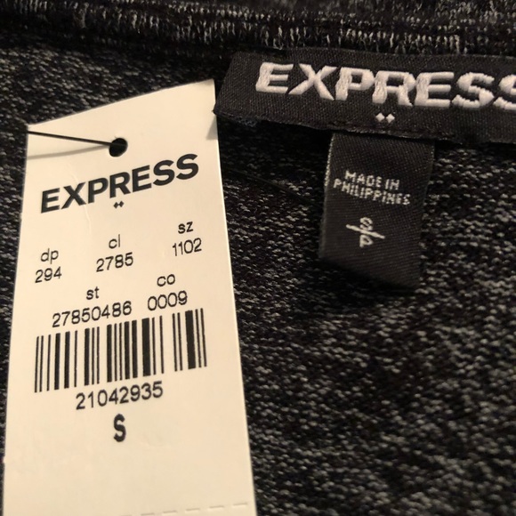 Express NWT Black Grayish long sleeve S Dress - Picture 6 of 7